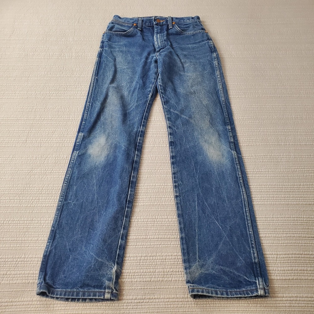 Wrangler 13MWZ Cowboy Cut Jeans Mens 30x34 Blue Denim Straight Leg High Rise